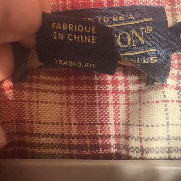 Pendleton Men’s L Red Plaid Long Sleeve Button Front Flannel Shirt 100% Cotton - Picture 7 of 10